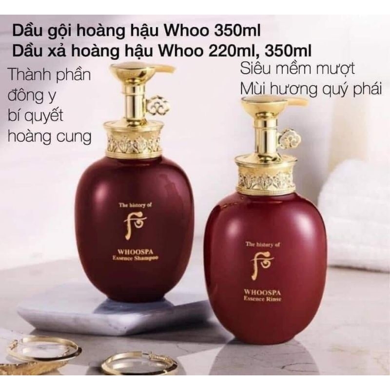 Set Dầu gội và dầu xả Whoo,Chăm Sóc Da Đầu Phục Hồi Tóc Hư Tổn