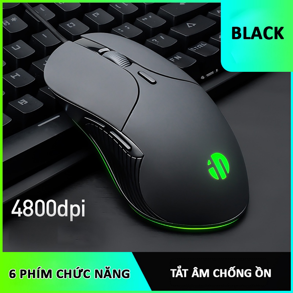 Chuột máy tính có dây TEKKIN INPHIC B8 cute silent không tiếng ồn 6 nút ...