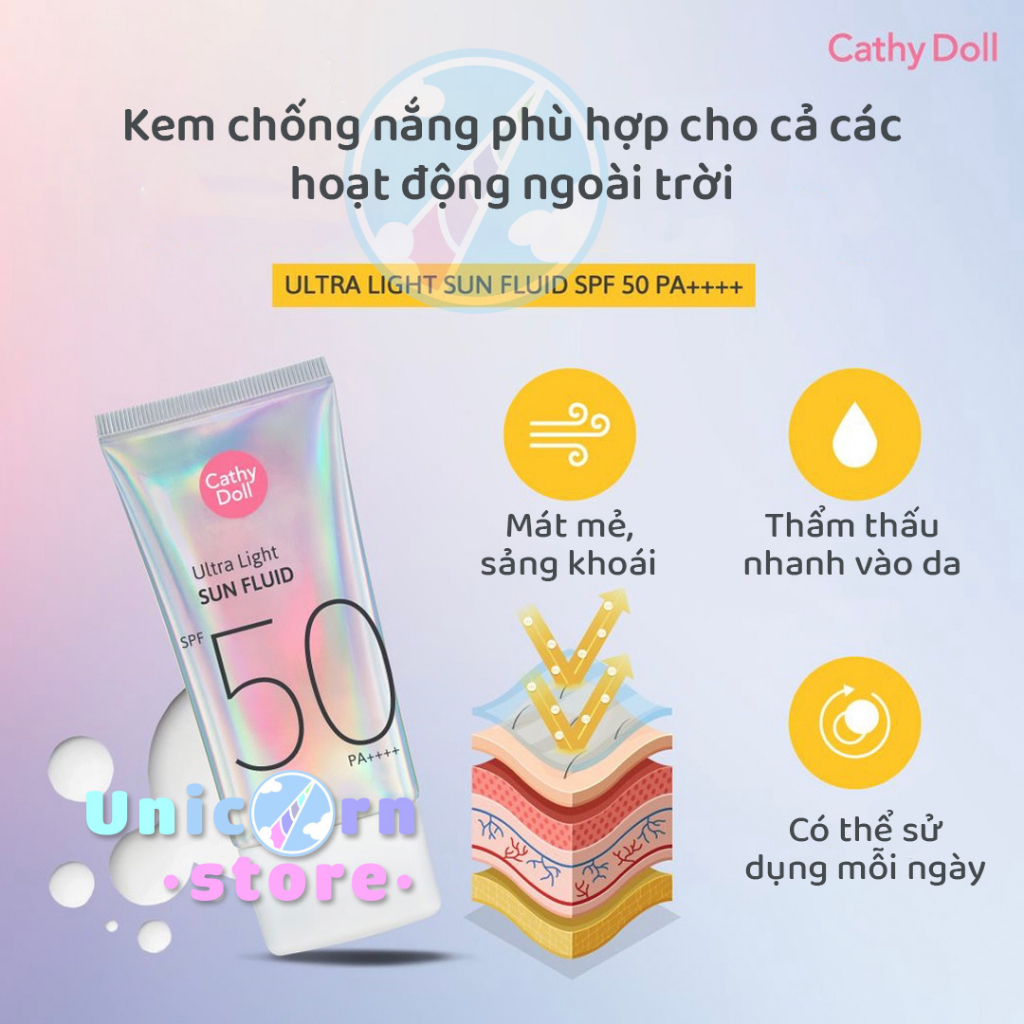 Kem Chống Nắng Cathy Doll Ultra Light Sun Fluid SPF50 PA++++ 40ML