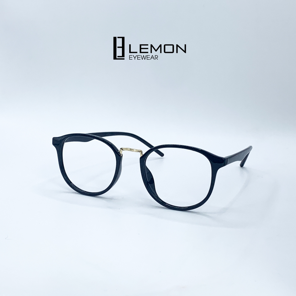 Gọng Kính Cận Mắt Tròn Nam Nữ Thời Trang LEMONEYEWEAR Chất Liệu Nhựa Dẻo LE209