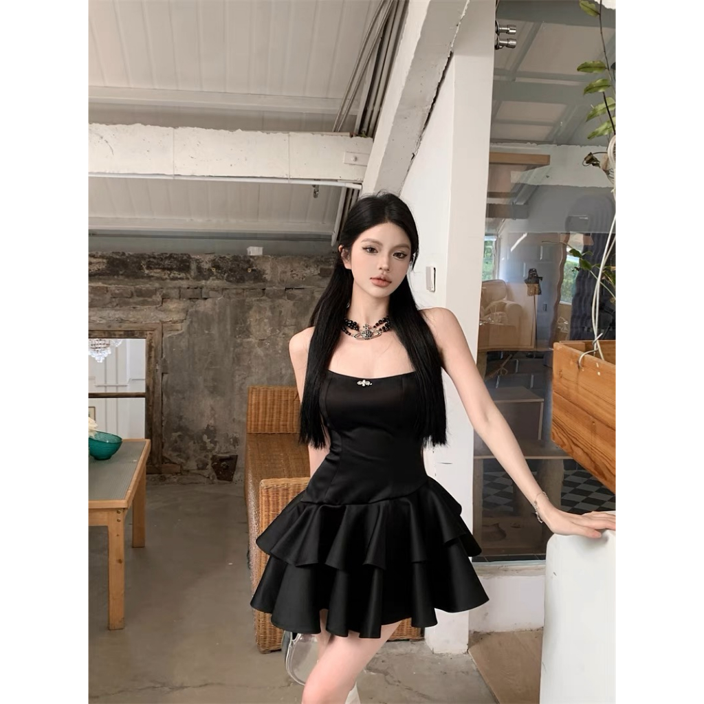 Đầm ôm eo xoè lệch 2 tầng cách điệu - Váy ôm body cúp ngực đính đá tiểu thư có mút ngực 𝑪𝒂𝒍𝒂𝒓 𝑫𝒓𝒆𝒔𝒔