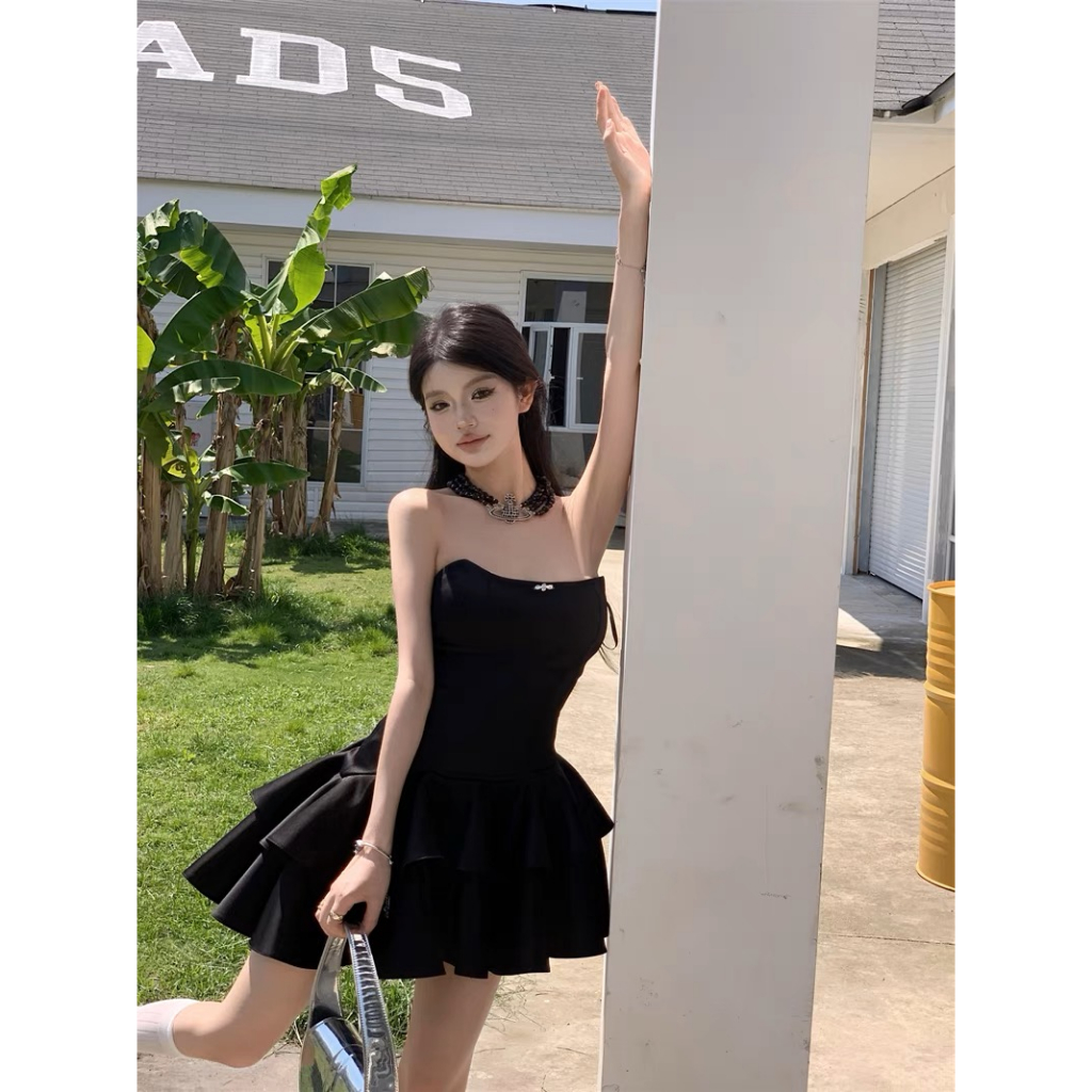 Đầm ôm eo xoè lệch 2 tầng cách điệu - Váy ôm body cúp ngực đính đá tiểu thư có mút ngực 𝑪𝒂𝒍𝒂𝒓 𝑫𝒓𝒆𝒔𝒔