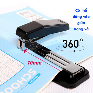 Dập ghim Deli E0414 dập ghim xoay chiều có thể đóng giữa trang vở dùng kim số 3