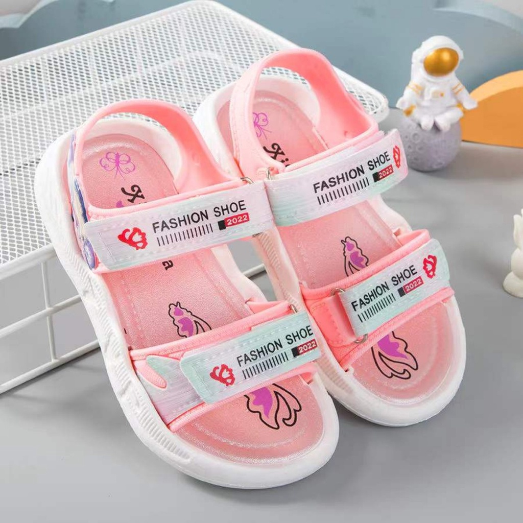 Giày quai dán cho bé gái đến trường chất siêu mềm tăng giảm chiều ngang êm chân bé