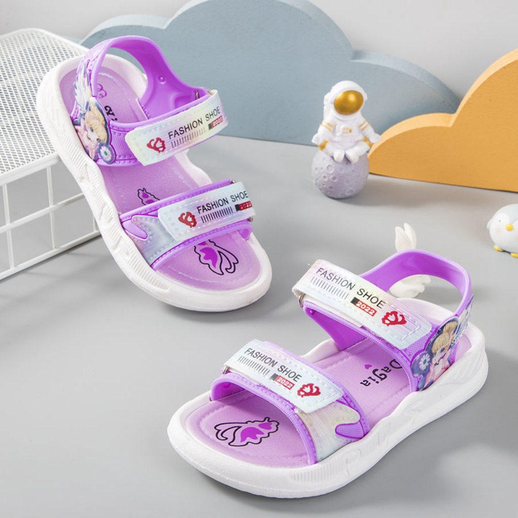 Giày quai dán cho bé gái đến trường chất siêu mềm tăng giảm chiều ngang êm chân bé