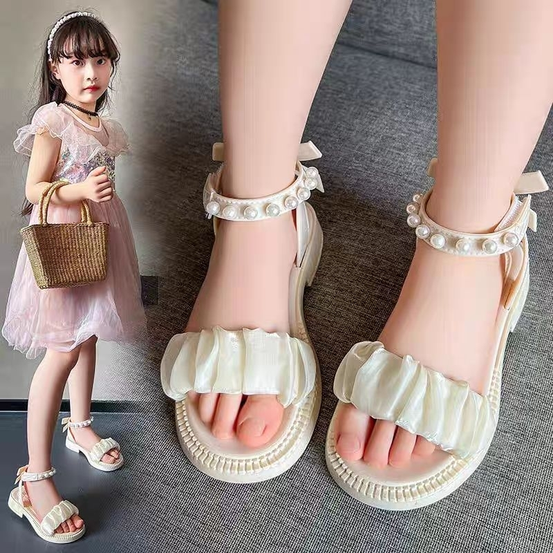 Giày chiến binh cổ cao cho bé gái quai ngang von nhúng mềm êm chân dễ thương có quai hậu