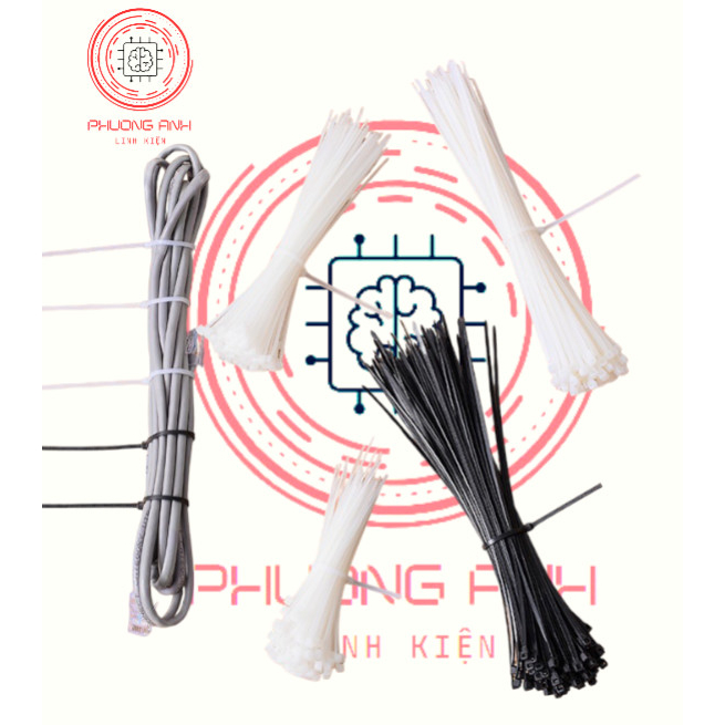 Combo 30 Dây thít nhựa, dây rút nhựa trắng đen siêu bền siêu chắc độ ...