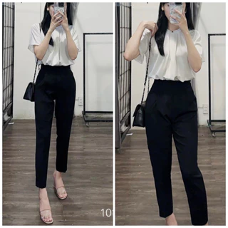 Quần tây quần baggy công sở quần 9 tấc chất u mì hàn co giãn có bigsize {Mã baggy kéo}