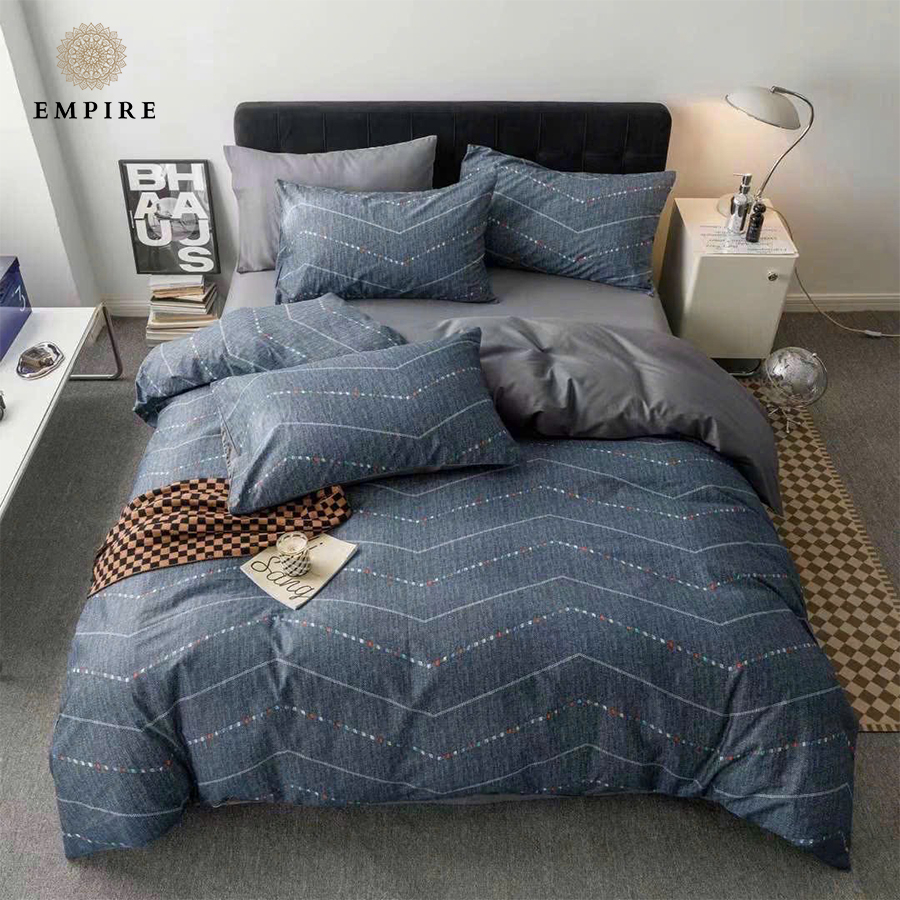 Bộ chăn ga gối nệm 4 món EMPIRE ga trải giường cotton Organic chăn chần bông- EMPIRE Bedding & Decor