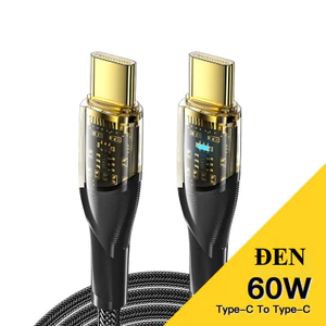 Dây cáp sạc nhanh 60W Type C sang Type C thương hiệu ESSAGER, Chất Liệu Vải, Chống Đứt và Chống Gãy đầu cáp