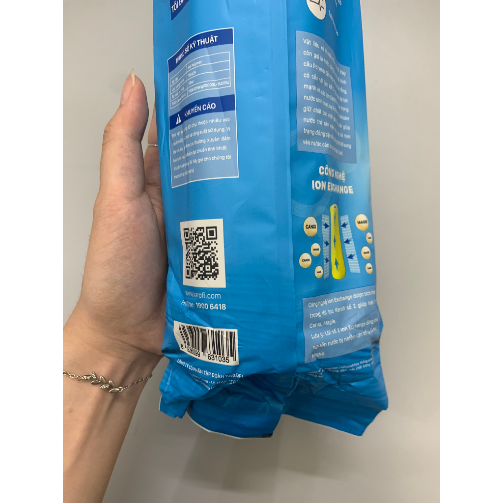 Lõi Số 2 Cation Ion Exchange Karofi Làm Mềm Nước Cứng Dùng Cho Máy Lọc Nước RO