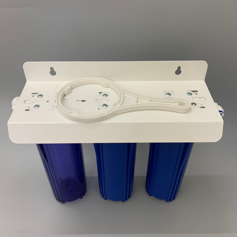 Bộ 3 Cốc Lọc Thô Kèm Lõi 123 Forseti (Gồm 3 cốc lọc 10Inch lắp sẵn, dây ra phi 10, tặng kèm gông tháo cốc lọc)