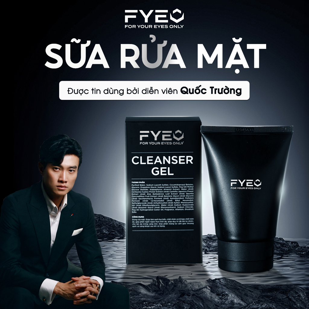 Sữa rửa mặt nam FYEO ngừa mụn da dầu, sạch sâu, sảng khoái 100ml - Hương  nước hoa cao cấp chính hãng 3 tầng ĐẶC BIỆT