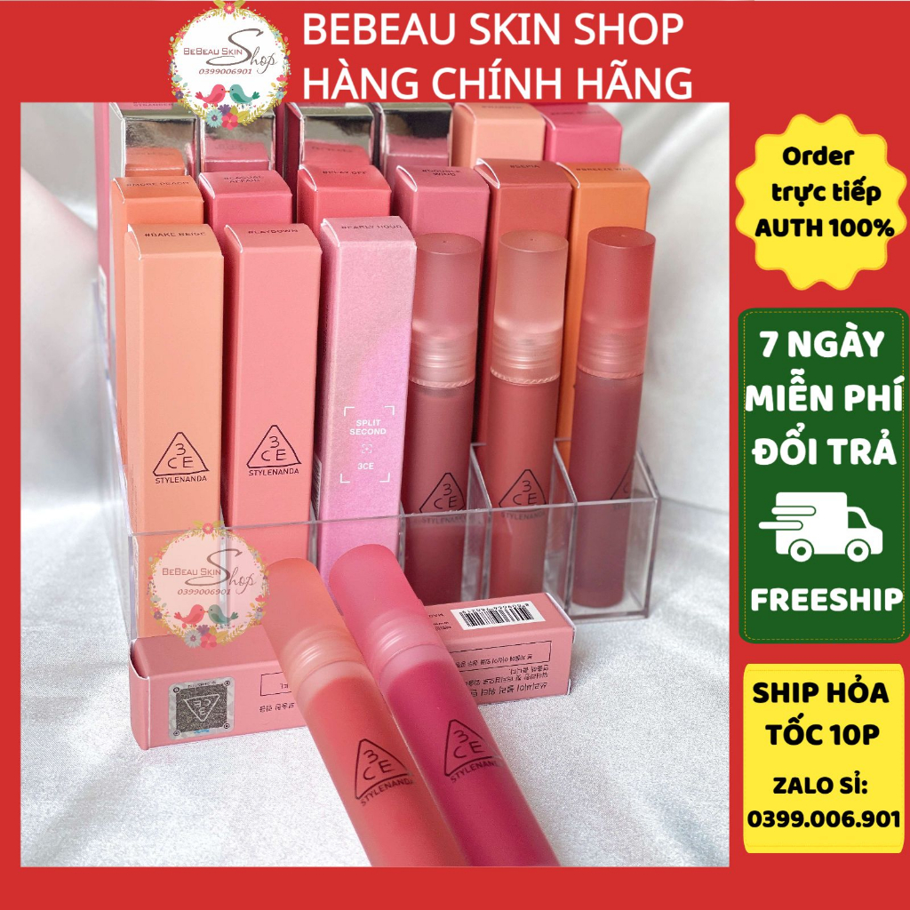 Son Tint 3CE Blur Water Tint Lâu Trôi Không Lem Khi Đeo Khẩu Trang Sepia Laydown First Letter Casual Affair – Bebeau