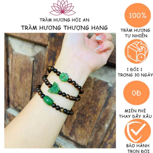 Vòng tay tròn đơn 8li trầm hương sánh chìm mix charm đá,thanh nhã-gọn nhẹ và dễ thương, Trầm hương Hội an