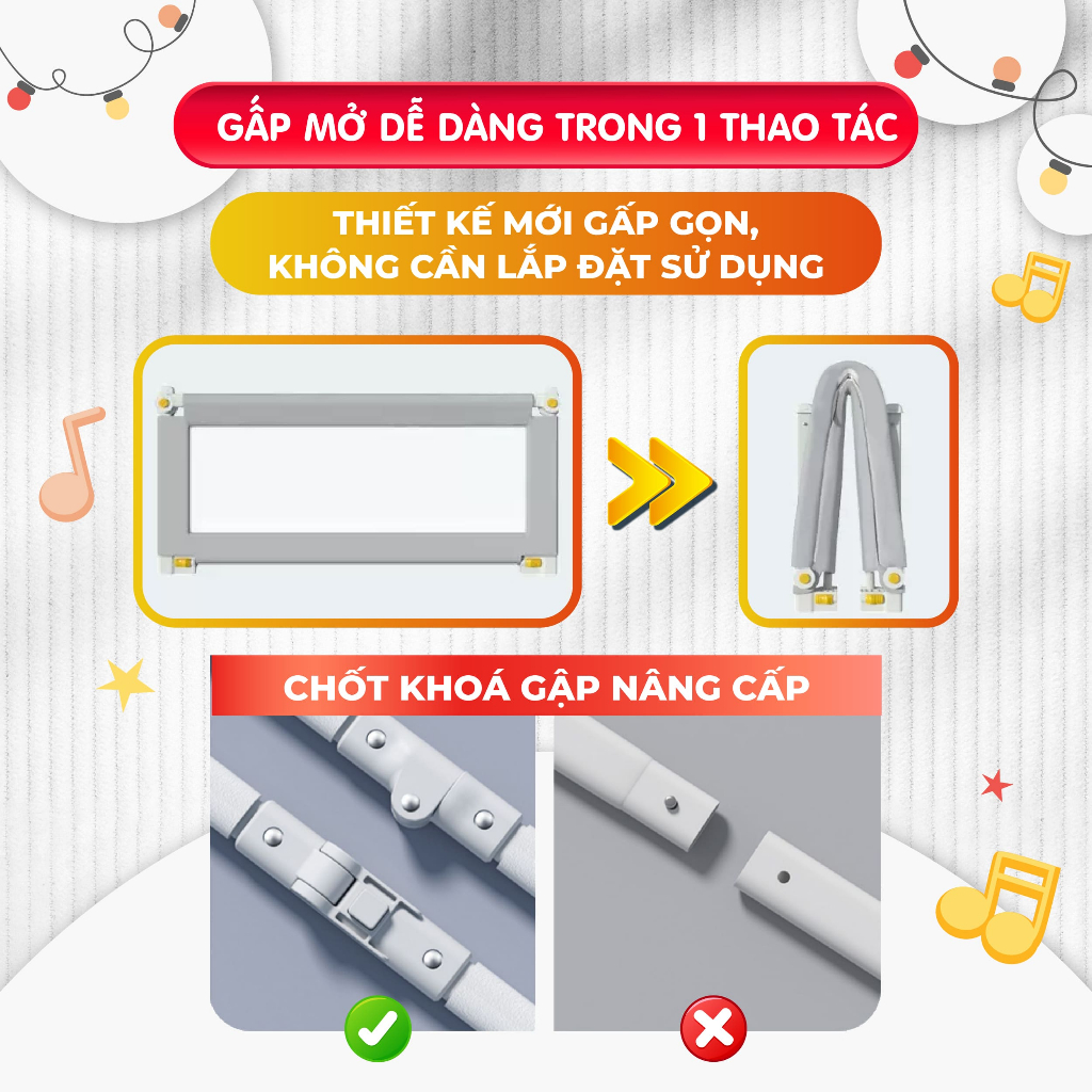 Thanh Chắn Giường Gấp Gọn Pakey Không Cần Lắp Ráp, Thanh Chắn Cải Tiến Nâng Hạ Tiện Lợi, Bảo Hành Trọn Đời