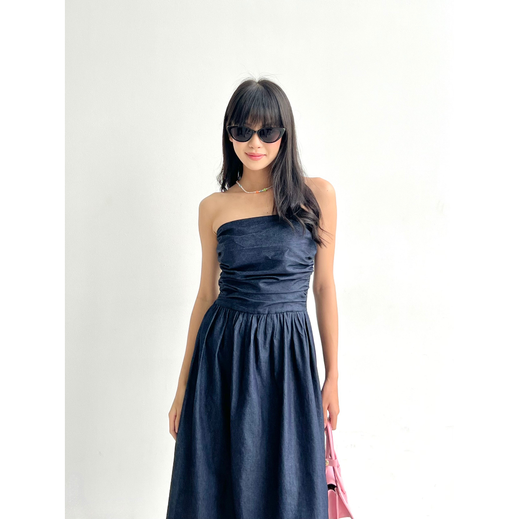 Đầm dài trễ vai thiết kế ôm ngực bo chun co giãn sang chảnh kèm dây kéo hông Gemboutique - Kaylun Dress