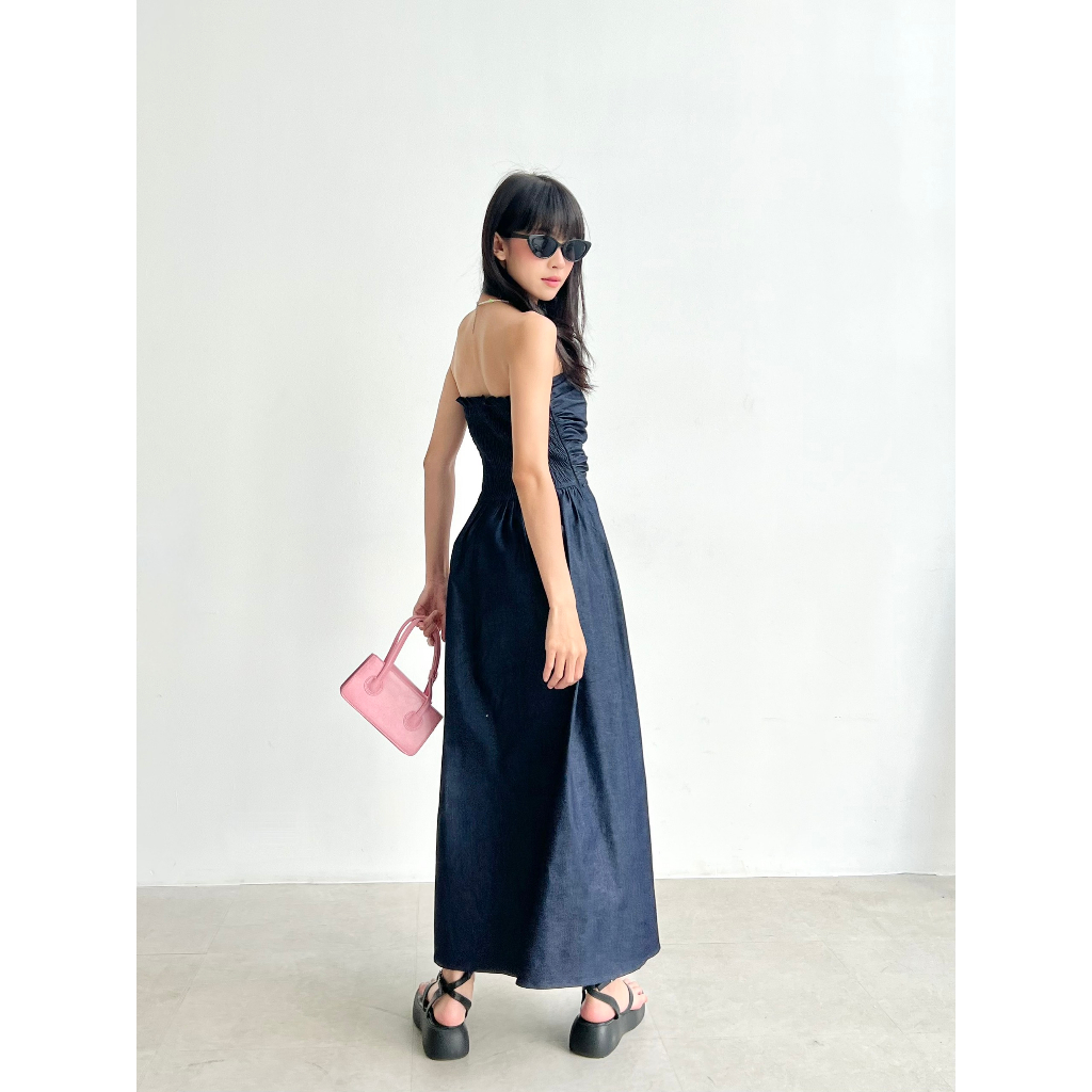 Đầm dài trễ vai thiết kế ôm ngực bo chun co giãn sang chảnh kèm dây kéo hông Gemboutique - Kaylun Dress