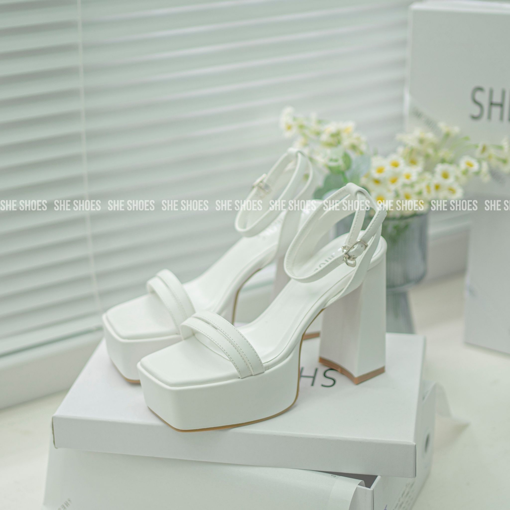 SANDAL đúc đế 12p TRENDY gót vuông da PU cao cấp basic VIE (NEW ARRIVAL), độc quyền bởi SHE SHOES - GC12002 | BigBuy360 - bigbuy360.vn