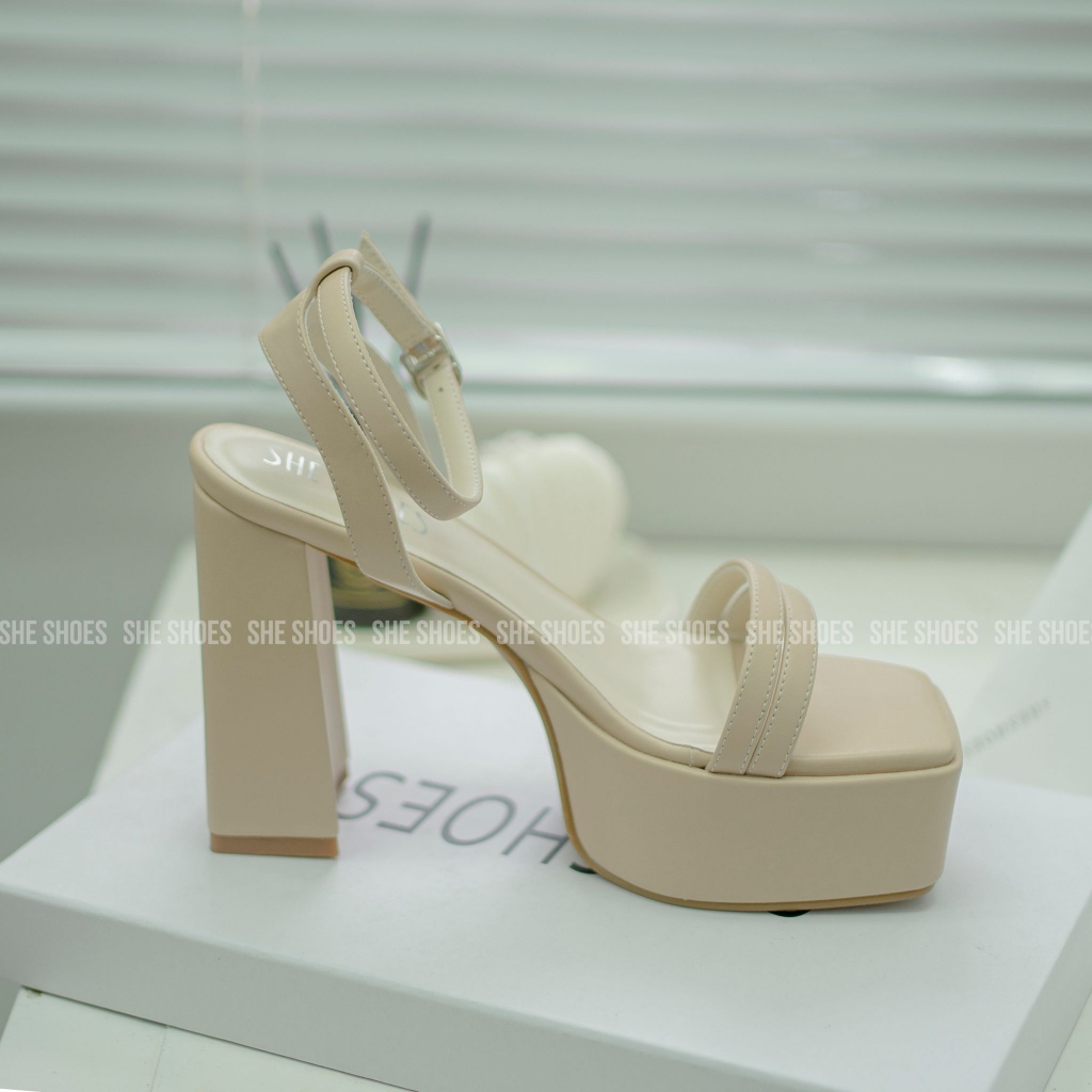 SANDAL đúc đế 12p TRENDY gót vuông da PU cao cấp basic VIE (NEW ARRIVAL), độc quyền bởi SHE SHOES - GC12002 | BigBuy360 - bigbuy360.vn