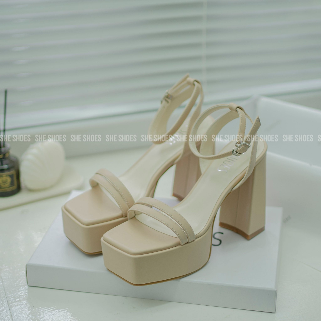 SANDAL đúc đế 12p TRENDY gót vuông da PU cao cấp basic VIE (NEW ARRIVAL), độc quyền bởi SHE SHOES - GC12002 | BigBuy360 - bigbuy360.vn
