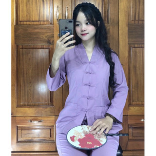 La Hán Nữ # Form Nữ Đồ Bộ Nữ# Nữ Jacket Top Kem Dress Women # Đồ Lam Đi Chùa
