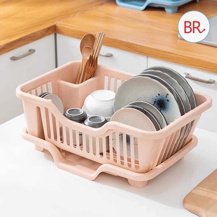Khay nhựa úp chén bát ráo nước Việt Nhật (3535), Giá úp bát đĩa có ống đũa đa năng kèm khay hứng thoát nước | BigBuy360 - bigbuy360.vn