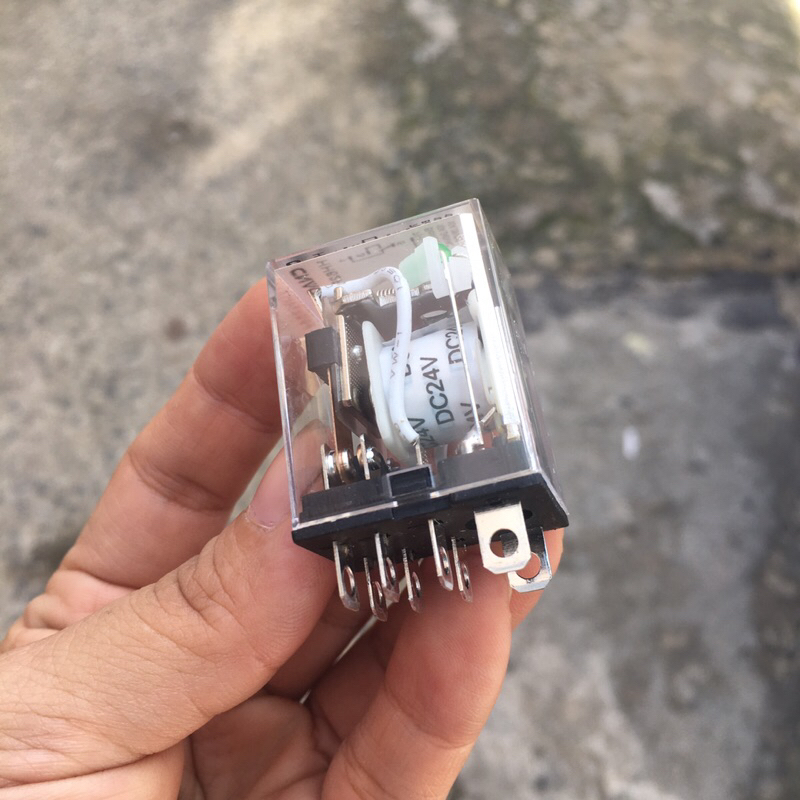 Rơ le kính LY2N-J, relay trung gian 8 chân dẹp lớn có đèn giá rẻ điện ...