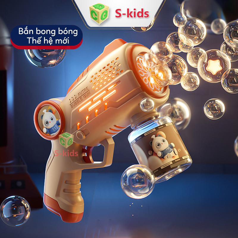 Ảnh Súng bắn bong bóng xà phòng thiết kế mới không bị rò rỉ nước, đồ chơi cho bé S-kids 1