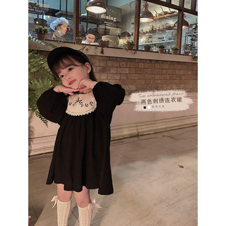 𝐀𝐩𝐫𝐢𝐥 𝐛𝐞́𝐛𝐞́ - Premium icon Váy babydoll đen cao cấp cho bé gái đơn giản dễ thương mùa xuân thu