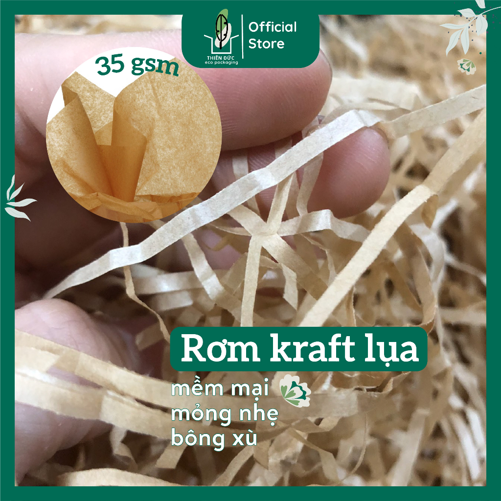 Giấy rơm lụa trắng sữa 1 KG sợi giấy vụn từ giấy mỏng nhẹ lót hộp quà ...