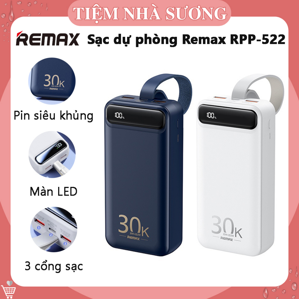 Sạc dự phòng Remax RPP-522 30.000mAh / RPP-521 10.000mAh, sạc nhiều ...