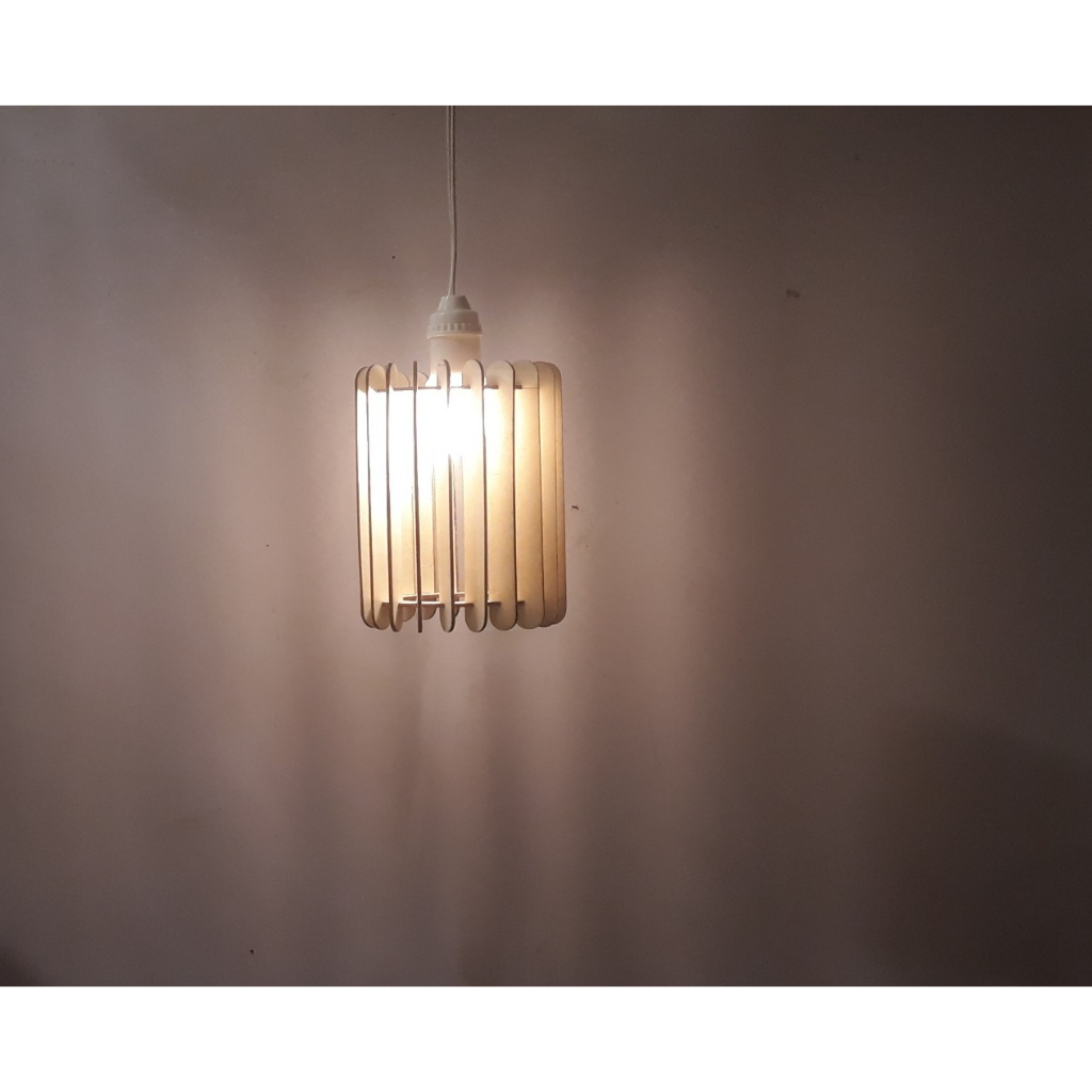 Đèn gỗ akz- diy vỏ gỗ