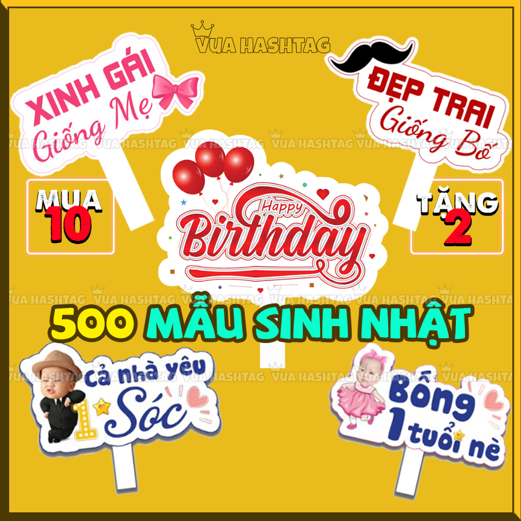 Hashtag Sinh nhật cho bé - Hagtag cầm tay sinh nhật chibi, Biển bảng ...