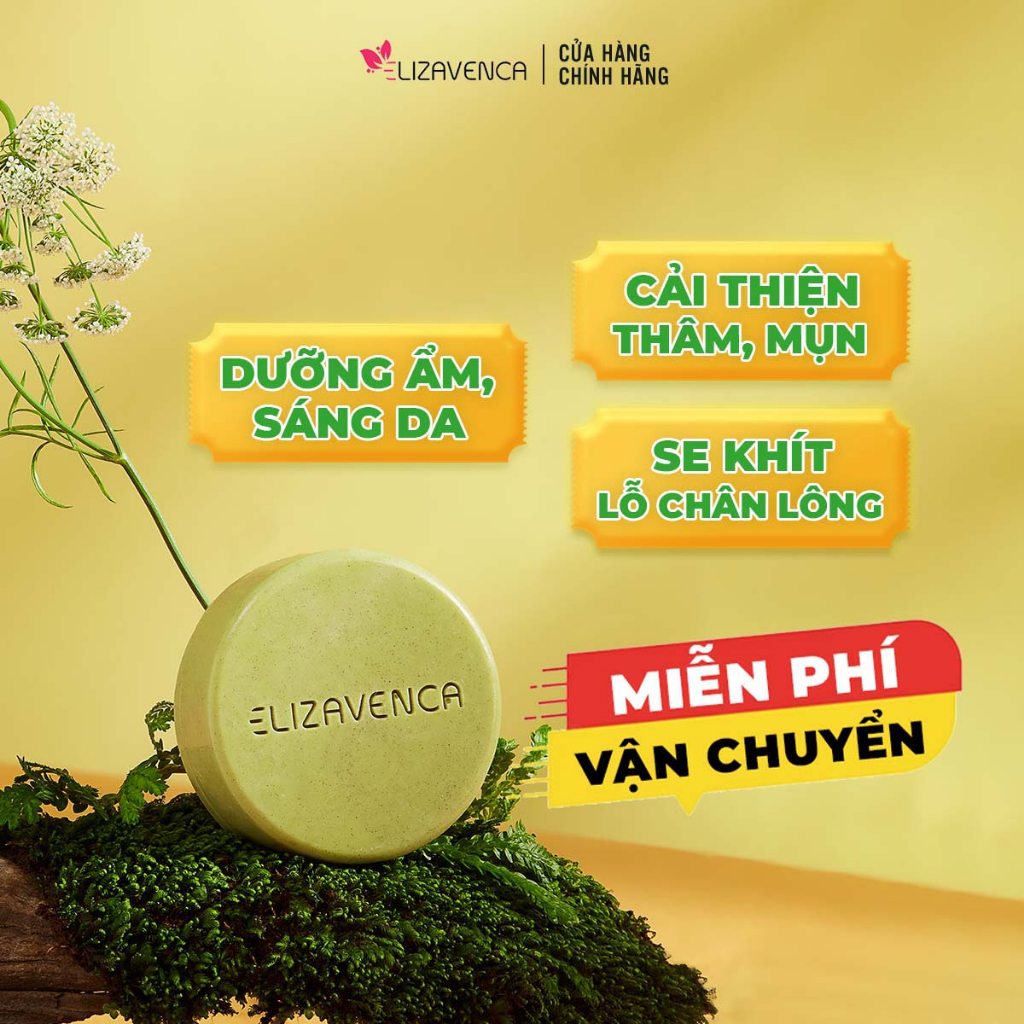 Xà phòng tắm giảm mụn lưng ngực, thâm mụn nang lông Elizavenca 80gr