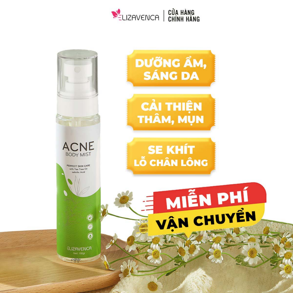 [Combo 3 Chai] Xịt giảm thâm mụn lưng, viêm nang lông Elizavenca Body Mist