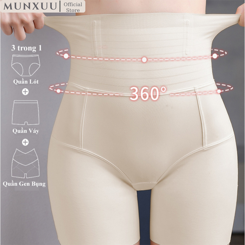 Quần Gen Bụng MUNXUU Cạp Cao Chất Su Co Dãn Dấng Đùi Chống Lộ Có 4 Thanh Nẹp Chống Cuộn – GB28 spe