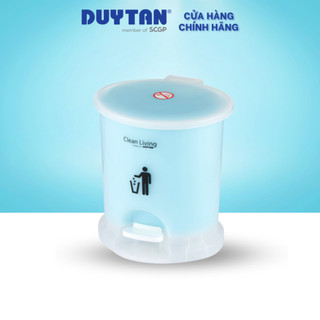 Thùng rác Oval nhí DUY TÂN nhựa PP, xô rác bên trong, chân đạp ngoài thùng, tiện lợi sử dụng ở mọi không gian