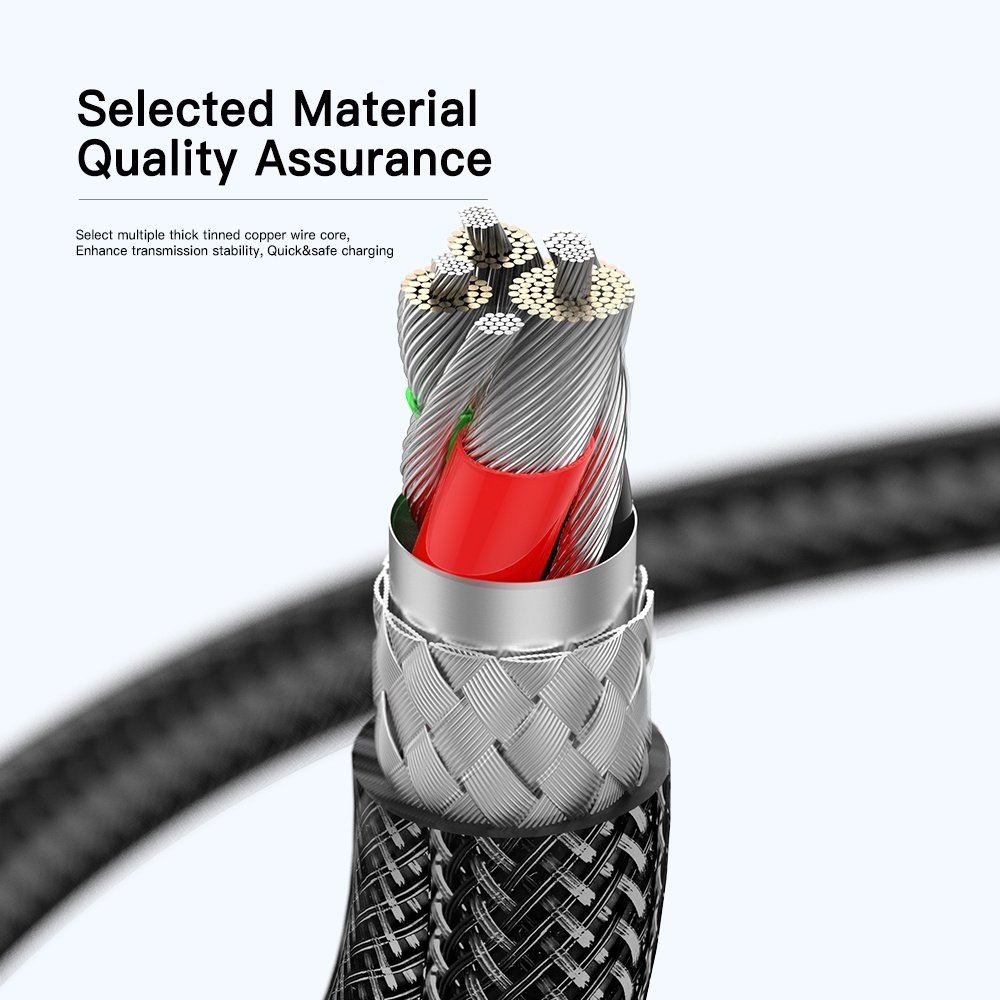 Cáp sạc nhanh 60W Type C sang Type C thương hiệu ESSAGER, Chất Liệu Vải, Dài 1M-2M, Chống Đứt - Chống Gãy