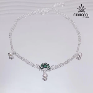Bộ Trang Sức Bạc Hoa Sen Bạc Ta Gồm Lắc Tay Lắc Chân - Minh Canh Jewelry