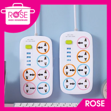 Ổ điện đa năng mẫu mới cao cấp 6 ổ + 4 cổng usb (có công tắc an toàn) - Ổ cắm điện đa năng, ổ điện chống giật J-06U