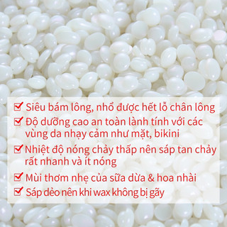 [CHE TÊN] Hũ 500g sáp Wax Lông Nóng Sữa Dừa Cao Cấp Lyihome Siêu Bám Lông Chuyên Dùng Cho Da Nhạy Cảm Tặng Que Phết Sáp