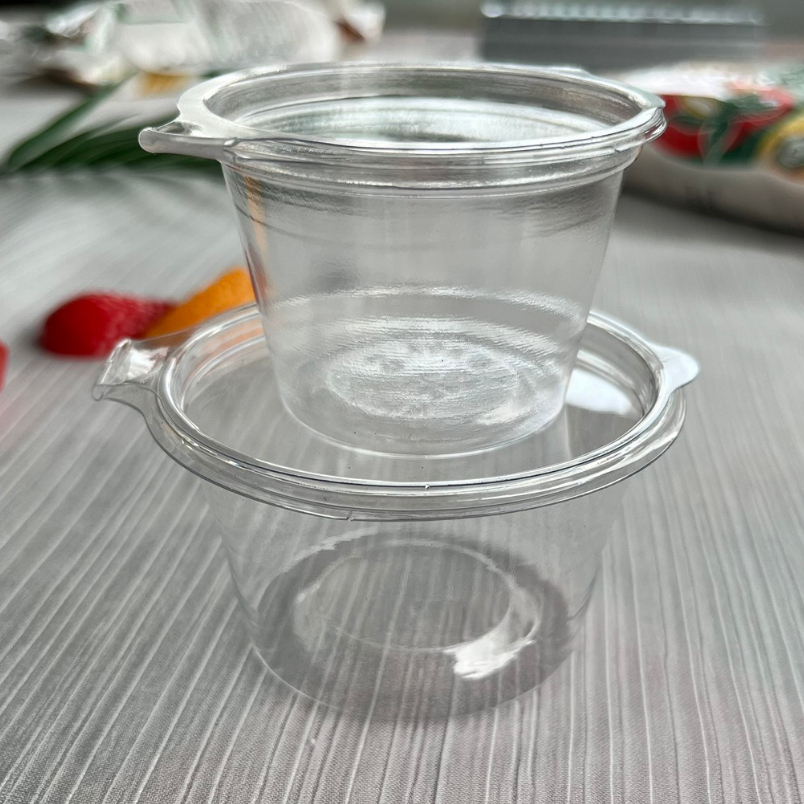 Hủ nhựa tròn trong suốt đựng bánh panna cotta, đựng sốt