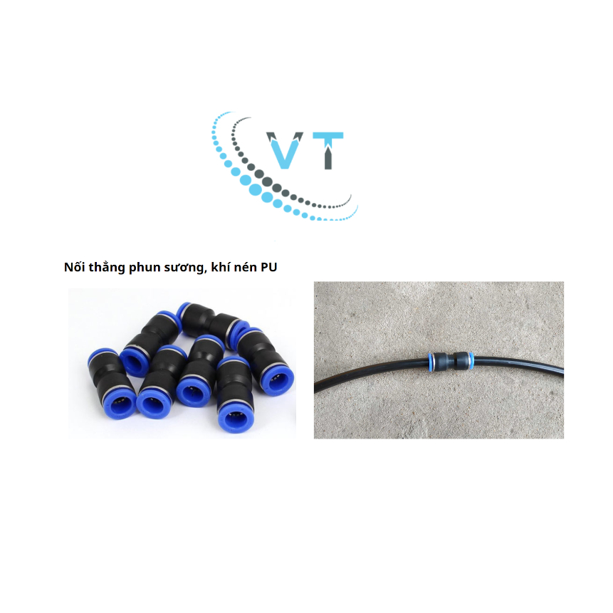 Đầu nối nhanh PU loại tốt đủ kích thước từ 4mm-16mm