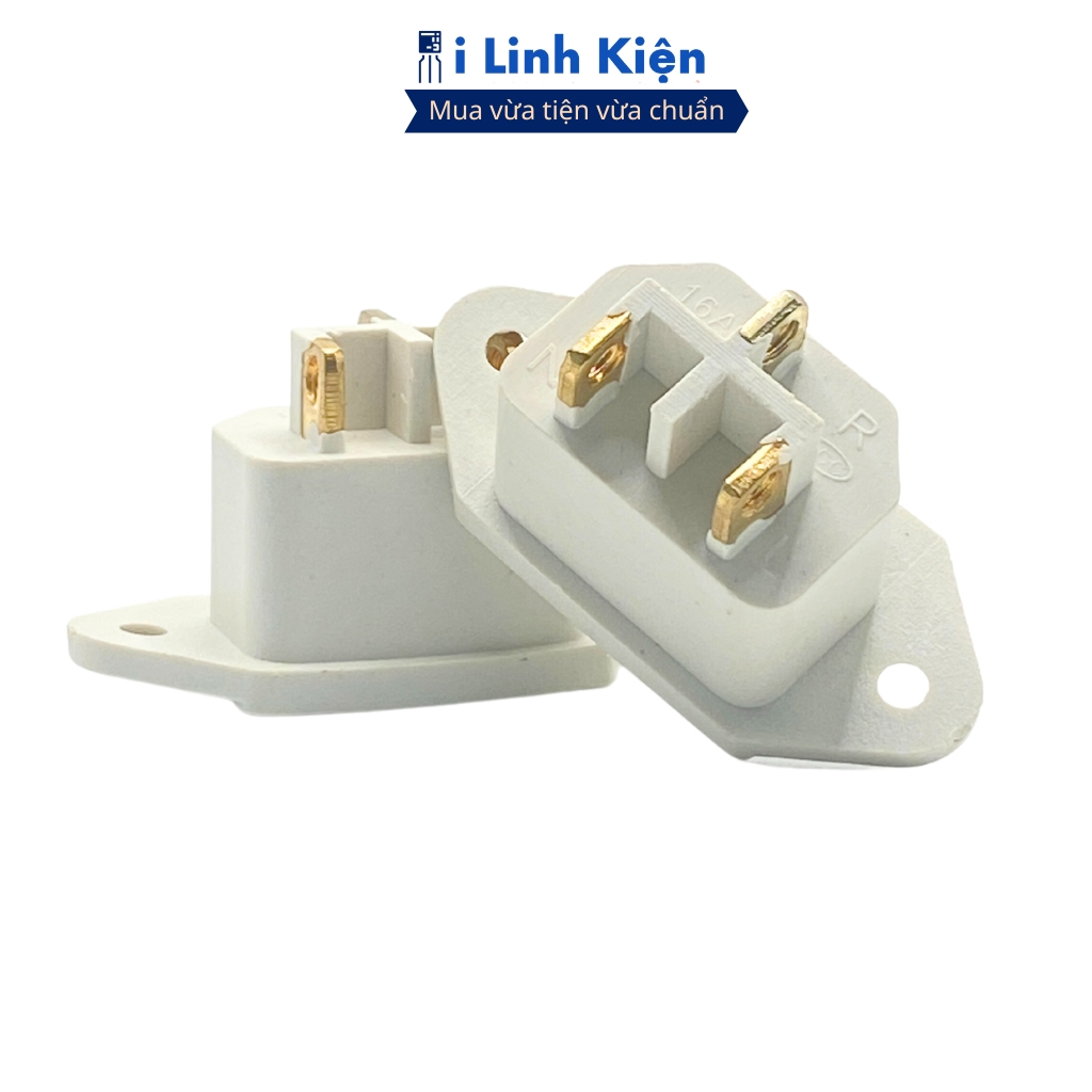 Jack nguồn 3 chân nồi cơm điện 16A chân đồng chất lượng ilinhkien