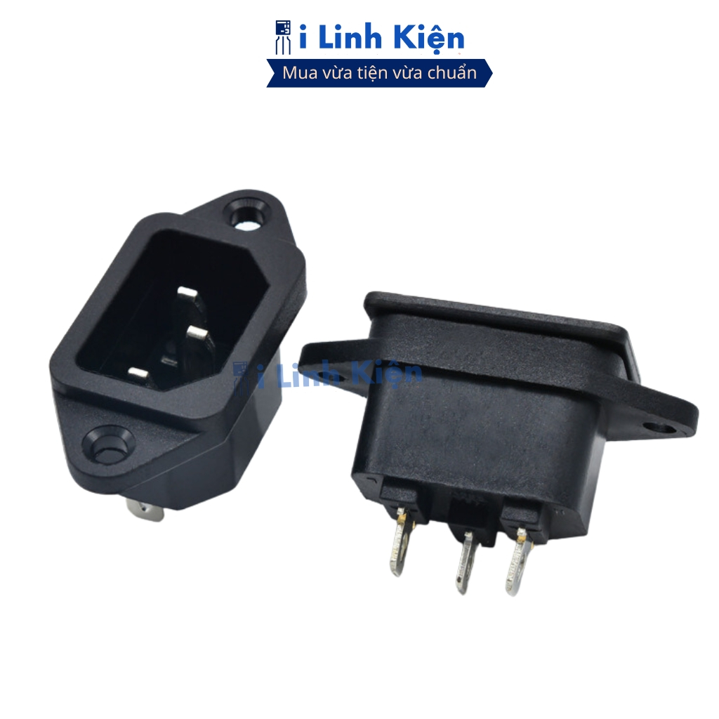 Jack nguồn 3 chân nồi cơm điện 16A chân đồng chất lượng ilinhkien