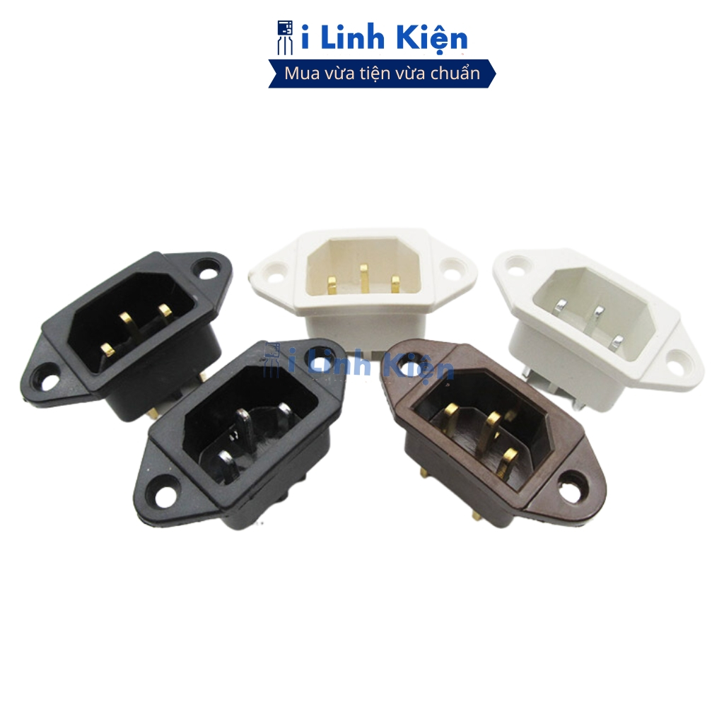 Jack nguồn 3 chân nồi cơm điện 16A chân đồng chất lượng ilinhkien