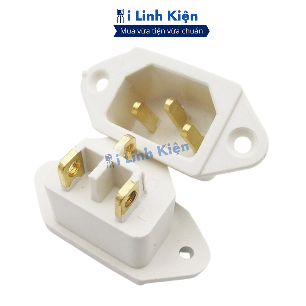 Jack nguồn 3 chân nồi cơm điện 16A chân đồng chất lượng ilinhkien