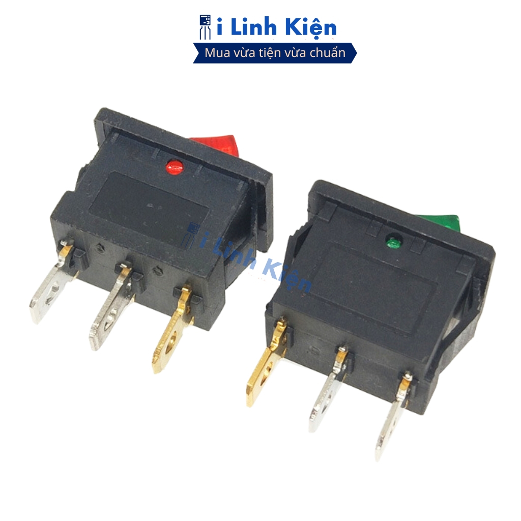 Công tắc bập bênh 3 chân 250V 6A KCD1-102N 15x21mm có đèn ilinhkien.