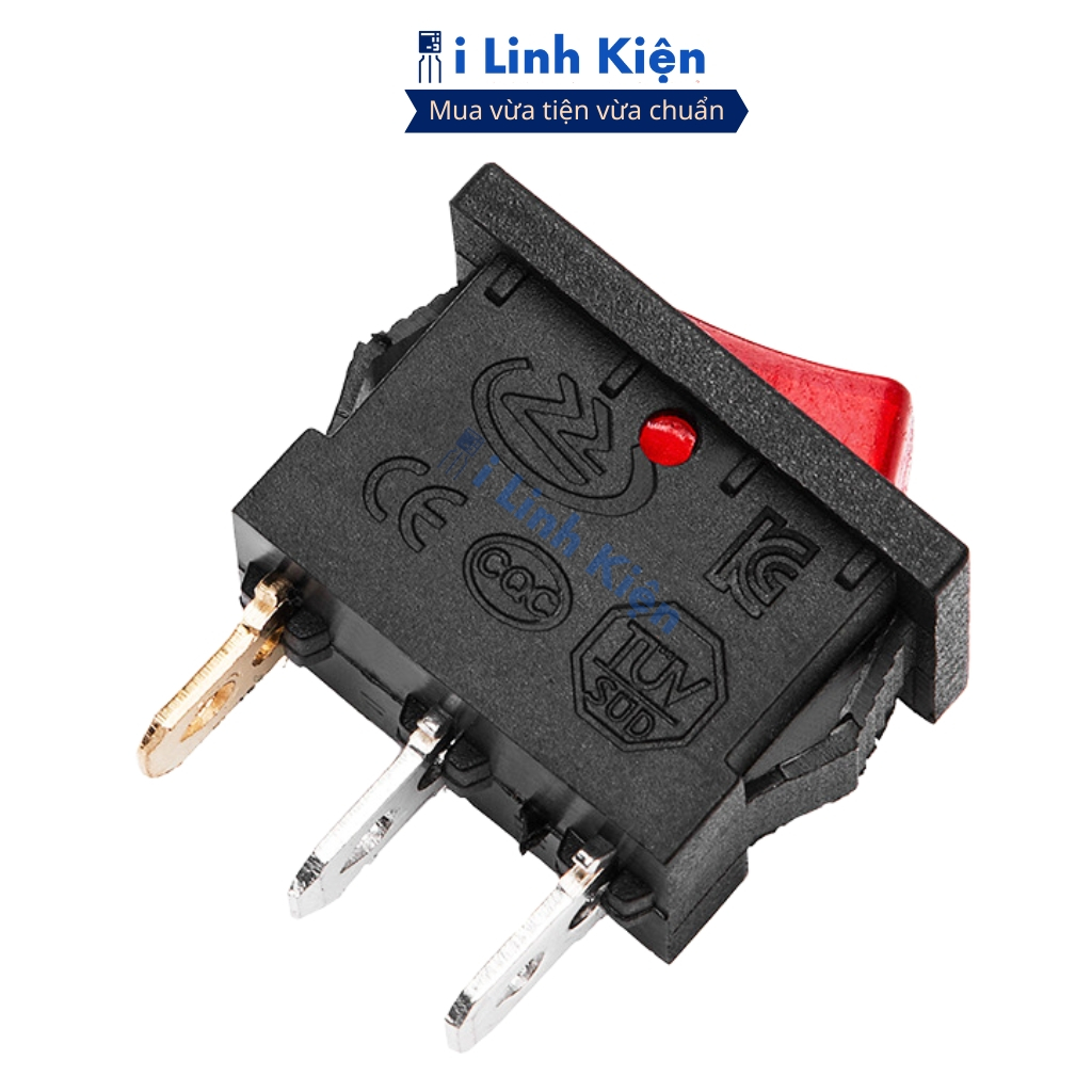 Công tắc bập bênh 3 chân 250V 6A KCD1-102N 15x21mm có đèn ilinhkien.